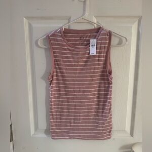 GAP Pink & white stripe Sleeveless Tank Top